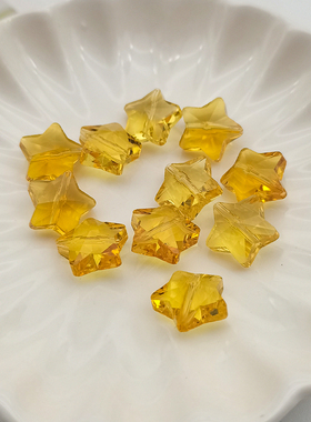 精品14mm卡14五角星直孔通孔异形水晶珠手工DIY手链手机链散珠