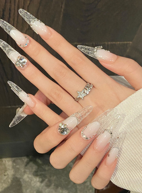 唯品【冰裂】冰透爆闪碎钻渐变纯