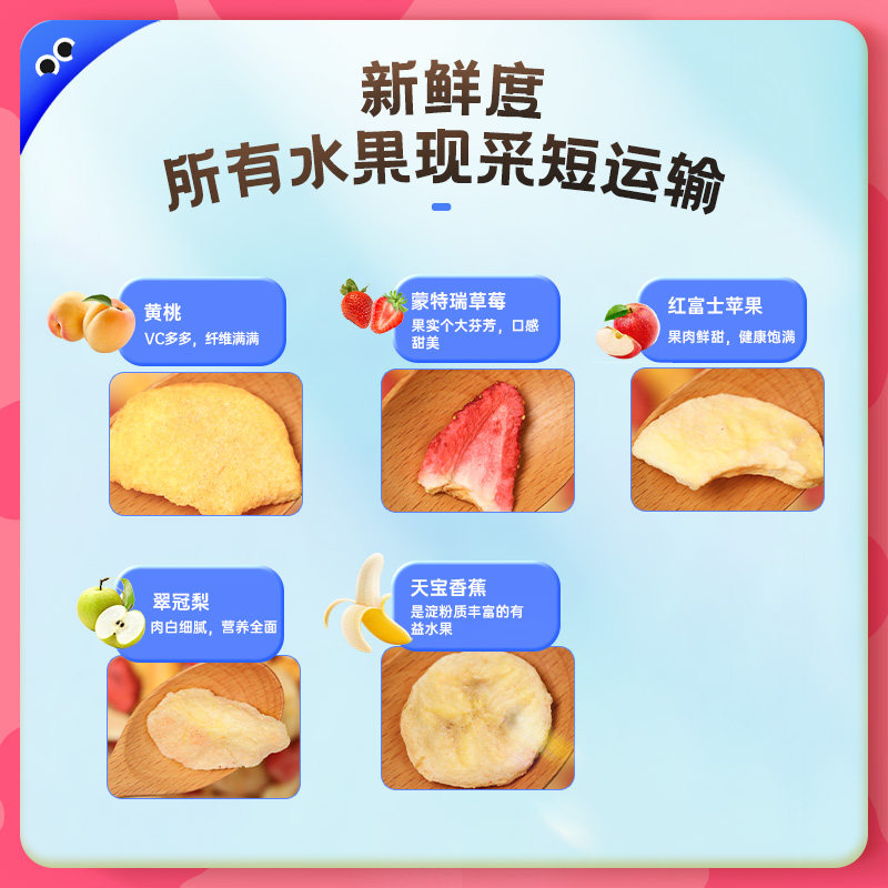 未零海绵宝宝5种冻干水果儿童健康零食无添加砂糖冻干锁鲜非油炸,淘宝优惠券,粉丝福利购,淘宝优惠卷