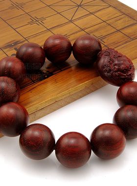 原创设计顺纹小叶紫檀貔貅手链个性大气男士手串饰品包邮