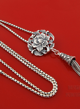 复古民族风花朵项链女流苏吊坠