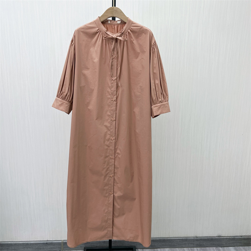 C●2025秋季新品 森系连衣裙女小清新简约气质显瘦长袖衬衫裙7662 - 图1