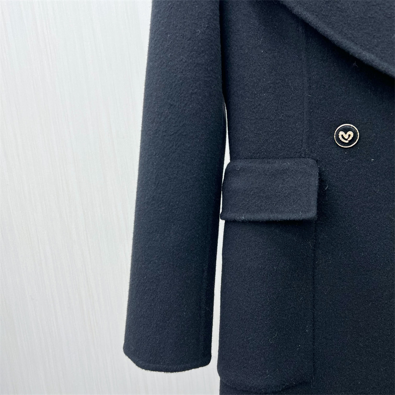 良月●2025冬季新 双面呢大衣女气质长款宽松绵羊毛呢子外套8772 - 图2