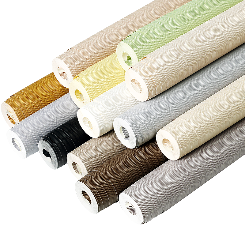 竖条纹纯色壁纸 家用素色加厚防水卧室客厅工程非自粘无胶PVC墙纸 - 图3