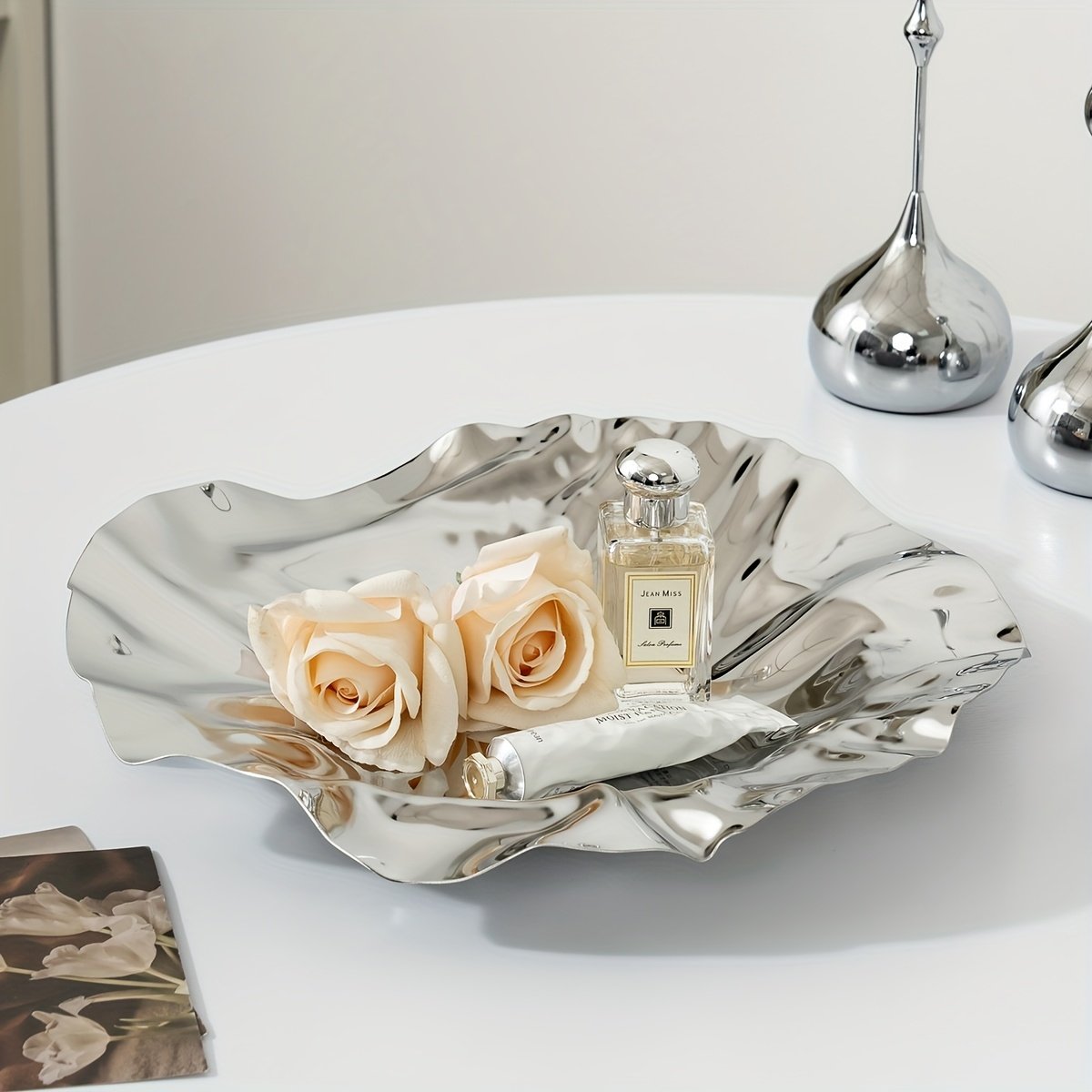 HEDU中古vintage不规则304不锈钢水果盘果盆褶皱果篮果盘客厅茶几,淘宝优惠券,粉丝福利购,淘宝优惠卷