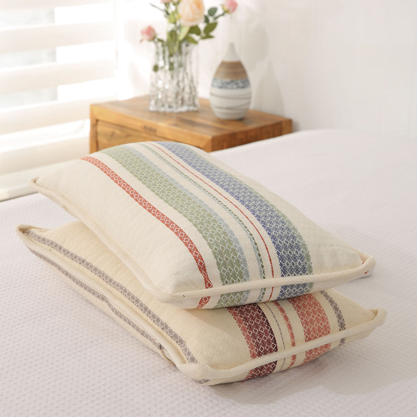 清库存老粗布荞麦壳枕头纯棉色织提花凉席枕套家用宿舍单人枕头,淘宝优惠券,粉丝福利购,淘宝优惠卷