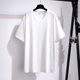 Extra large summer mid-length loose V-neck short-sleeved T-shirt