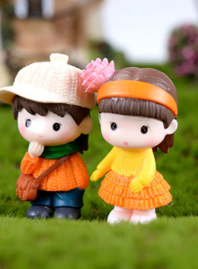 呆萌男女PVC摆件孩子过家家玩具