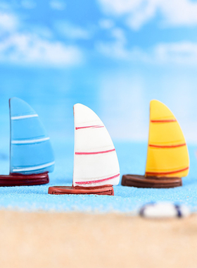 仿真帆船树脂公仔孩子过家家玩具
