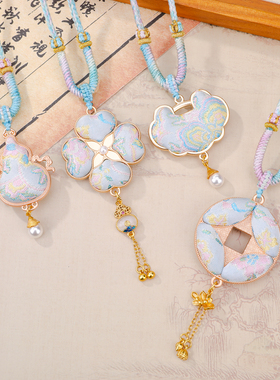 宋锦葫芦国风项链手工编织彩绳