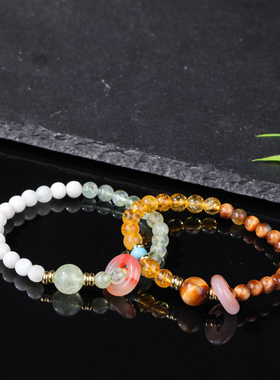 天然紫水晶草莓晶转运珠手链