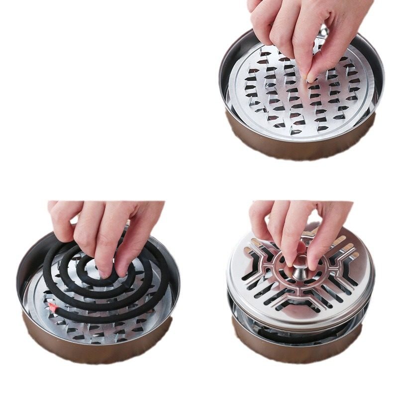 不锈钢防火蚊香盒带盖安全接灰盘防烫蚊香托盘香炉支架檀香盒家用,淘宝优惠券,粉丝福利购,淘宝优惠卷