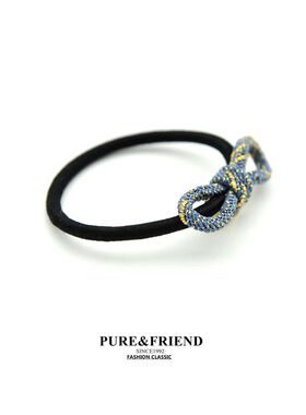 满58包邮】PureFriend牛仔很忙丹宁金丝马尾发圈皮筋头绳头饰韩国