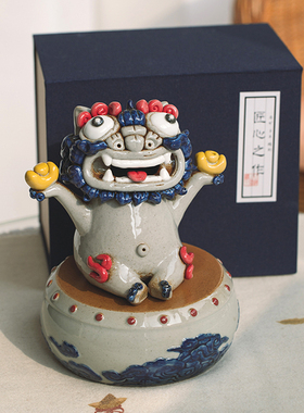 中国风祥云陶瓷底座摆件装饰