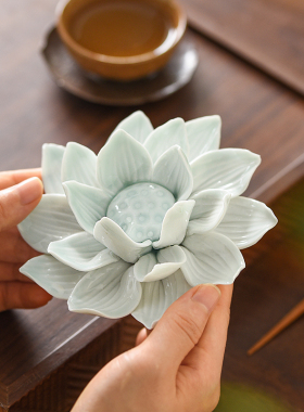 不落灰三孔香插景德镇陶瓷摆件