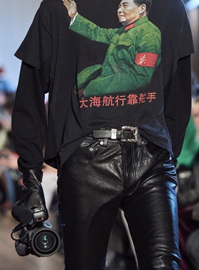 ERD忧郁的富二代复古朋克风十字架铆钉真皮腰带做旧雕花皮带男女