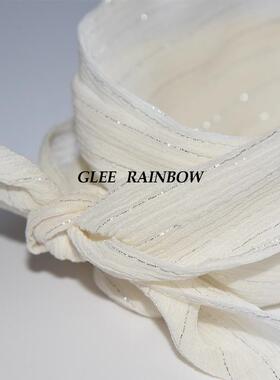 GLEERAINBOW英式双层褶皱丝巾