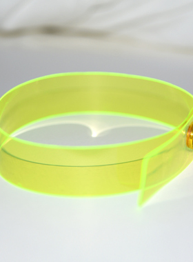 gleerainbow荧光黄撞色手环项圈