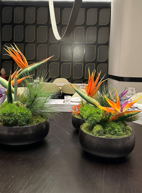 仿真花假花酒店圆桌中间摆花装饰花假花绢花饭店餐桌转盘桌面摆设