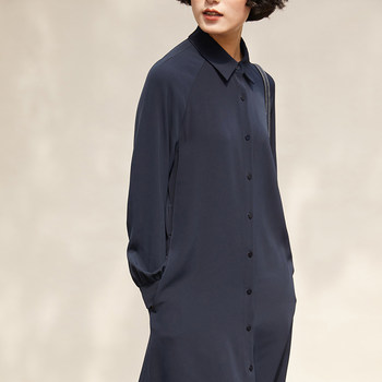 WLQ04080 Jasmine Elegant Raglan Sleeve Shirt Collar Anti-Wrinkle Two-Wear Windbreaker Dress ອຸປະກອນຍີ່ປຸ່ນ