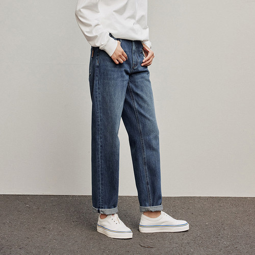 * WKZ06050 茉莉雅集 随性经典B*C珠链装腰土耳其全棉牛仔锥形裤 - 图0