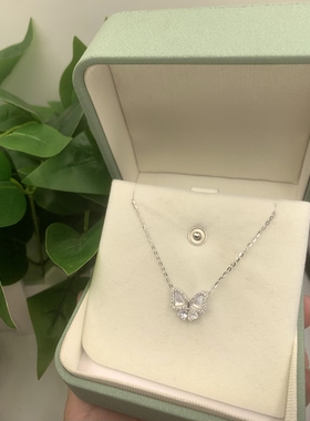 s925纯银蝴蝶项链女百搭轻奢奇遇花园系列新款饰品贝母锁骨链礼物