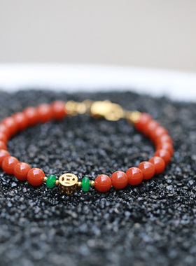 南红玛瑙本命年满肉手链