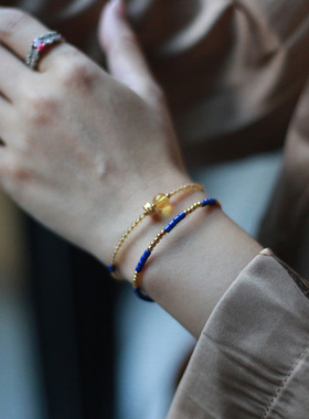 对称设计青石9k定制极细手链