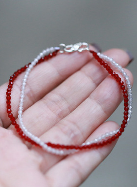 入锦女红尖晶白锆石原创设计双圈