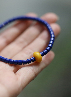 青石蜜蜡盘珠细手串空蕴