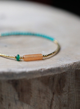 入锦 常仪系列 春《五月》绿松石极细款手链