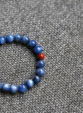 南凋丨天然蓝绒晶手串南红