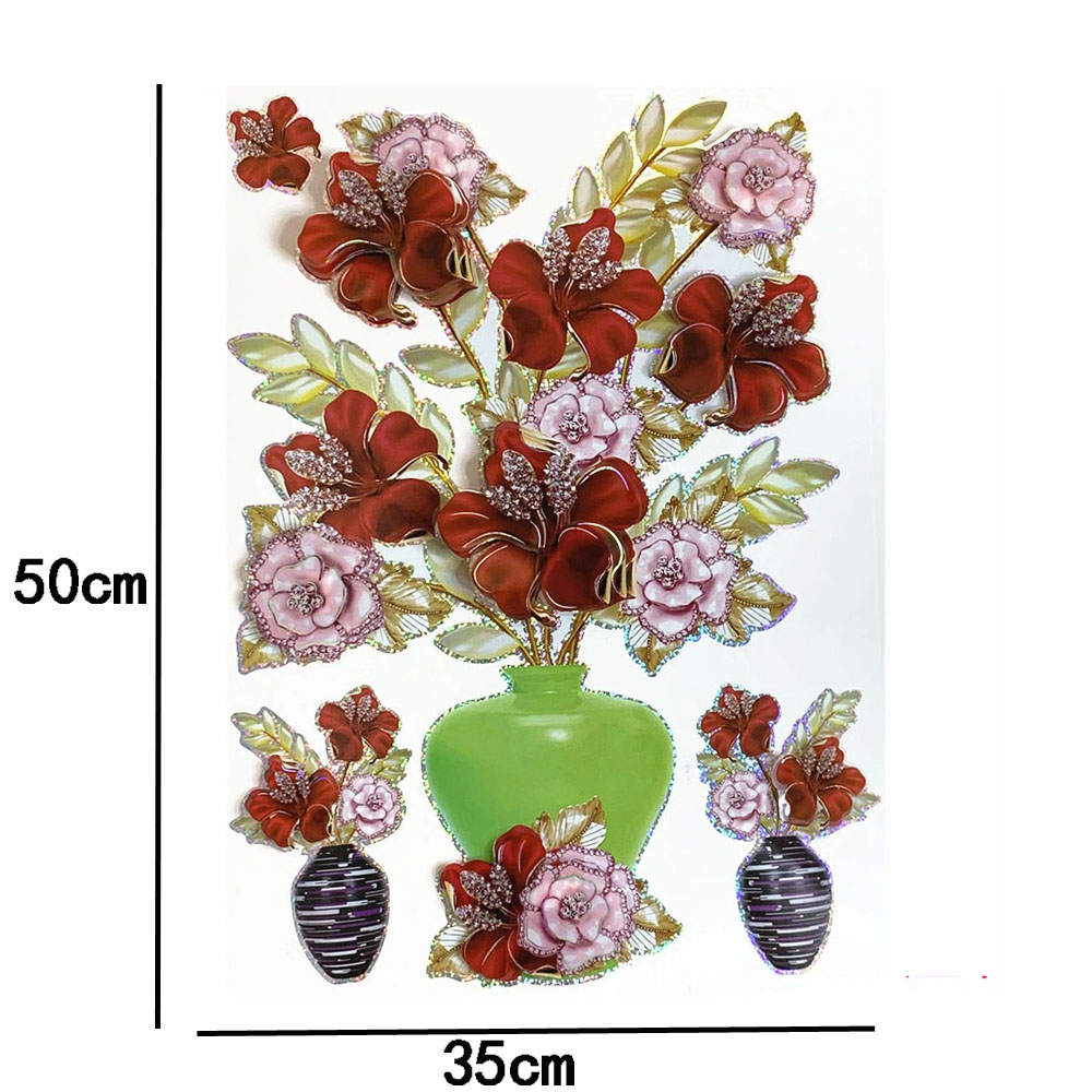 3d立体仿真花瓶装饰墙贴创意儿童房墙面装饰背景墙上自粘冰箱贴画-图1