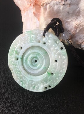 天然翡翠玉平安扣挂件复古中式风