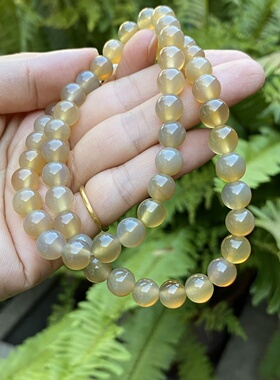 天然原矿无烧冰糯玉髓玛瑙项链女