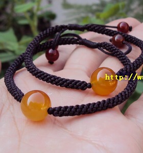 天然黄玛瑙民族风手工编手链女款