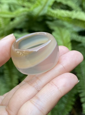 原色无烧冰种玉髓一线玛瑙扳指