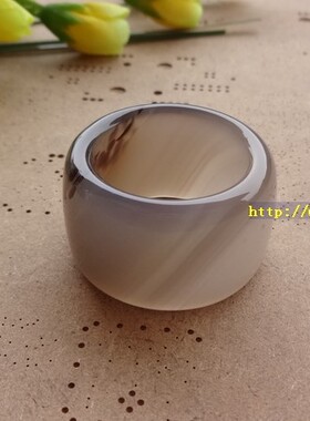 天然无烧俏色玉髓玛瑙扳指戒指男