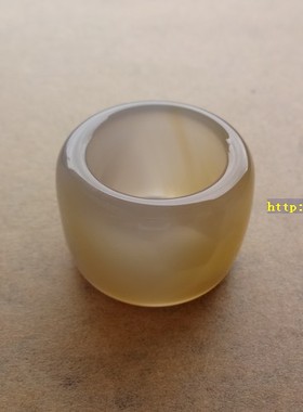 天然无烧黄玉髓扳指男士款复古风