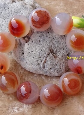 纯天然俏色玛瑙男士款大颗粒手串