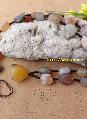 戈壁玛瑙项链天然原矿女款复古