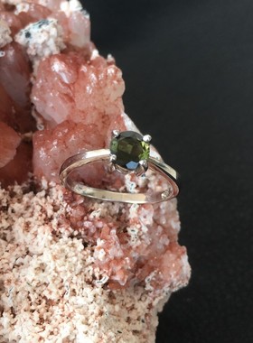 925银巴西蓝碧玺原色戒指指