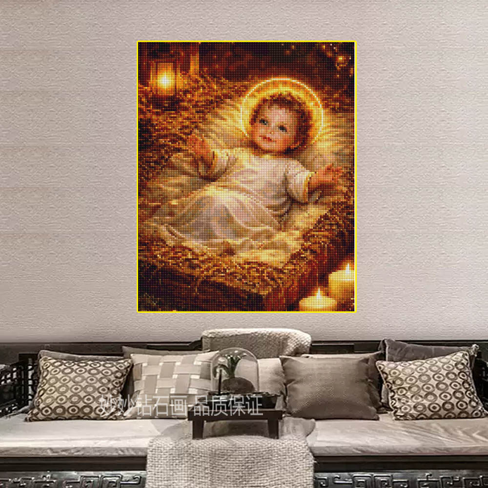 神像牧羊人钻石画宗教教堂挂画客厅手工5DIY成人砖石十字绣装饰画,淘宝优惠券,粉丝福利购,淘宝优惠卷