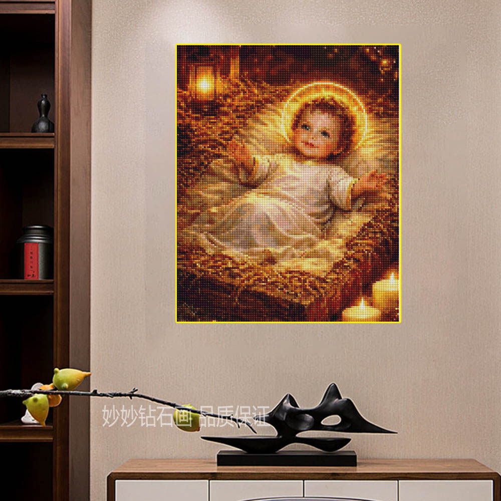 神像牧羊人钻石画宗教教堂挂画客厅手工5DIY成人砖石十字绣装饰画,淘宝优惠券,粉丝福利购,淘宝优惠卷