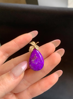 回收凝胶紫舒俱来吊坠果冻凝胶樱花紫 尺寸31.3*15mm