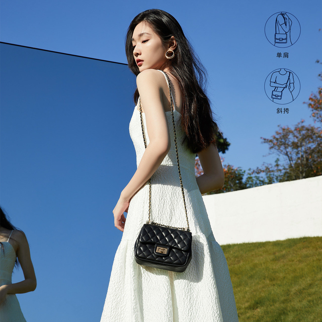 百丽迷你小方包2022新商场同款七夕 BELLE百丽箱包女士包袋