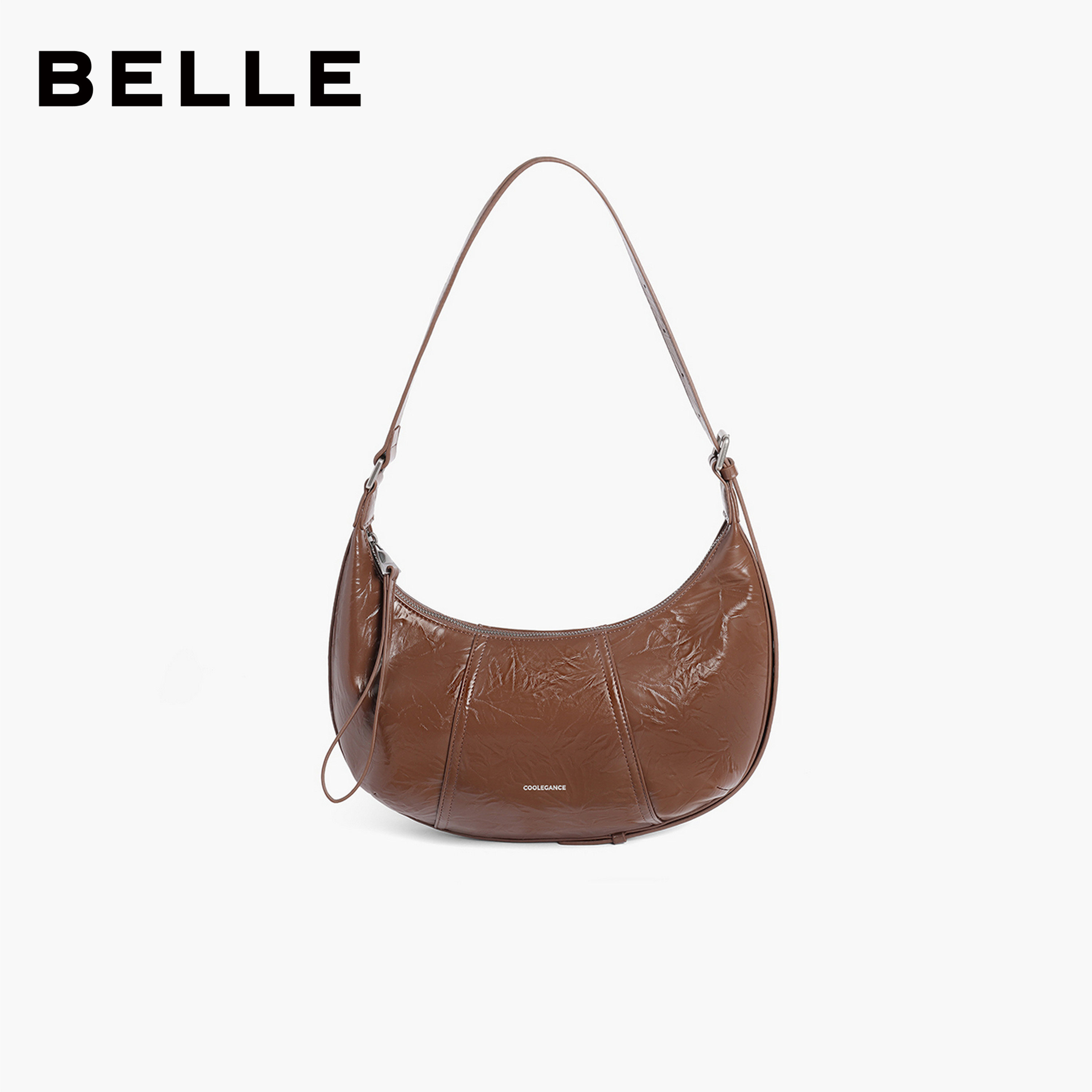 百丽包包女新款牛角包白色饺子包月牙包单肩腋下包斜挎包X9199DX3,淘宝优惠券,粉丝福利购,淘宝优惠卷