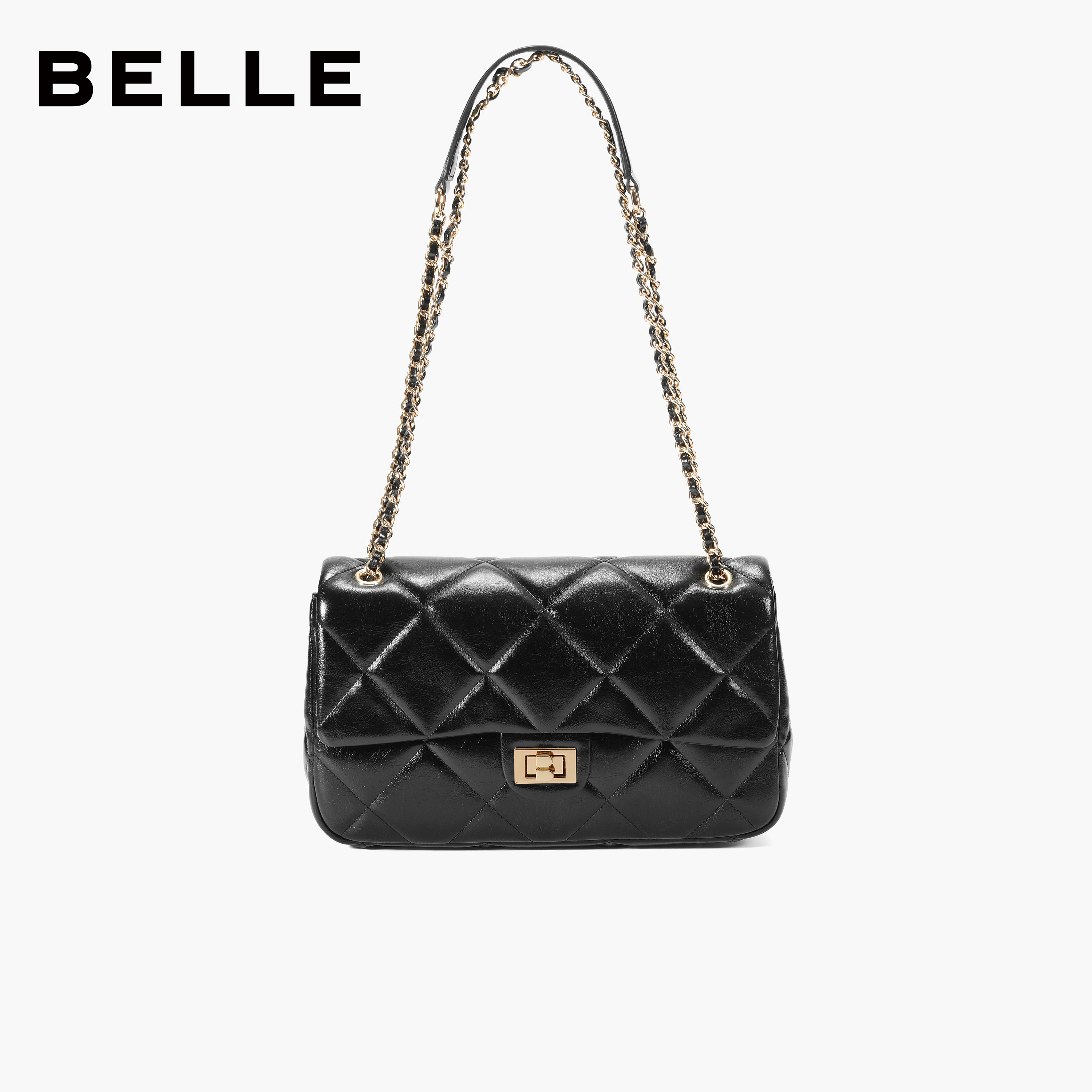 百丽包包女2025新款优雅小香风大菱格单肩斜挎链条绗缝包JX164DX5,淘宝优惠券,粉丝福利购,淘宝优惠卷