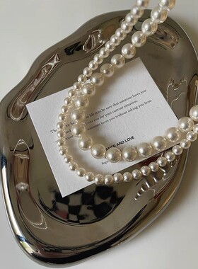 fever博主推925银施家珍珠项链轻奢法式施家珍珠颈链女珍珠锁骨链