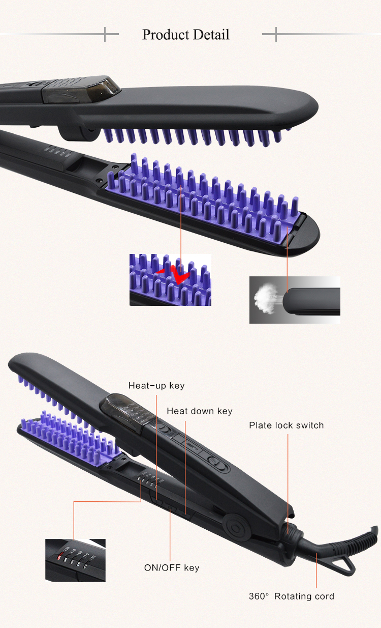 Hair Care Steam Hair Straightener Private Label Hot Brush - 图3